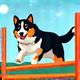 Dog jumping icon